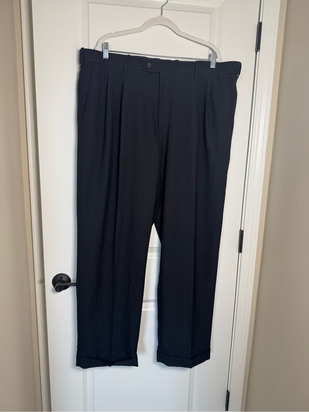 croft & barrow Black Men's Pleated Dress Trousers